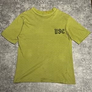 Vintage 60s USC T-shirt ボーダー Tシャツ グリーン 60年代 ヴィンテージ ビンテージ USA製