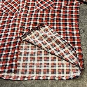 Vintage 70s 80s Dickies Print Flannel Shirt ディッキーズ プリネル ネルシャツ オンブレ レッド 70年代 80年代 ヴィンテージの画像6