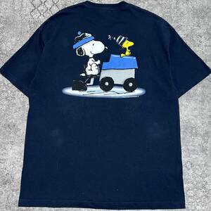 USA製 90s AAA SNOOPY スヌーピー Tシャツ キャラクター アートT ネイビー 90年代 ヴィンテージ ビンテージ vintage