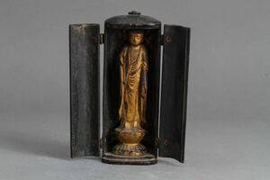 【久】1549 仏教美術 木彫 仏像 厨子入 彫刻 時代物 
