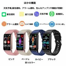 1円 スマートウォッチ 4色 血糖値 日本製 センサー 尿酸値 血圧測定 血中酸素 体温監視 心拍数 IP68防水 iPhone Android対応 日本語1_画像8