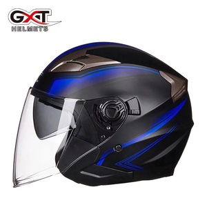 1円 艶消しブラック青 ヘルメット翌日発送 GXT708ダブルシールドヘルメット高品質 春秋用ジェットヘルメットPSCマーク付き サイズXL 