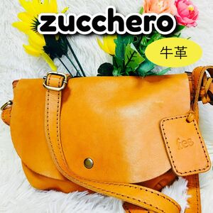 未使用●牛革●zucchero●ズッケロ●ショルダーバッグ●fes●天然素材●レザー●メンズ●レディース●本革レザー●肩がけ●