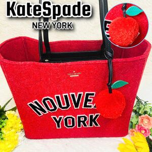 貴重●Kate Spade●ケイトスペード●トートバッグ●アップル●A4サイズ●ショルダーバッグ●肩がけ●レディース●赤色●リンゴ