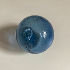 浮き玉　浮き球　ガラス　ビン玉　ブルー　気泡　硝子　縁起物　レトロ
