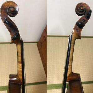 フランス 古いバイオリン フルサイズ 4/4 虎杢 ヴァイオリン ケース付きの画像9
