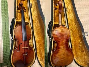 フランス モダン 裏板一枚板 フルサイズ バイオリン 4/4 虎杢 ヴァイオリン メンテ済み