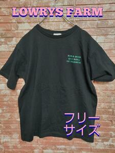 LOWRYS FARMローリーズファーム クルーネック 半袖Tシャツ 黒 フリー