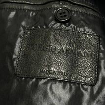 【最高級革タグ】GIORGIO ARMANI ジョルジオアルマーニ ラムレザー 切替テーラードジャケット ナイロン 薄手 52(XXLサイズ相当)_画像9