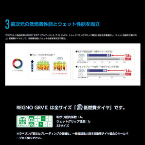 〔2024年製/在庫あり〕 REGNO GRV2 225/55R19 99V 4本セット ブリヂストン 日本製 国産 夏タイヤ ミニバン専用設計の画像6