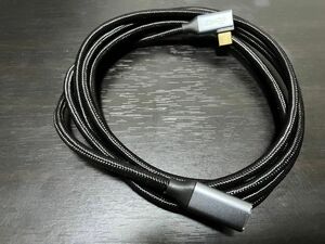 USB-C 延長ケーブル L字 USB 3.1 Gen2 10Gbps PD 100w 4K@60hz 2m