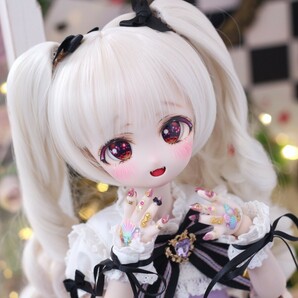 【シンティランテ】DDH-27 カスタムヘッド 開口 セミホワイト+碁石アイ2種+舌パーツ MDD ドール の画像8