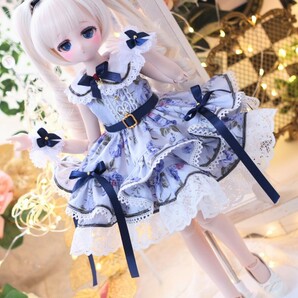 【シンティランテ】MDD,KUMAKO セーラー風つけ襟のフリルワンピース(ネイビー)の画像2