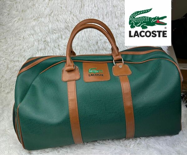 【極美品】LACOSTE ラコステ ボストンバッグ ゴルフバッグ 総柄 大容量