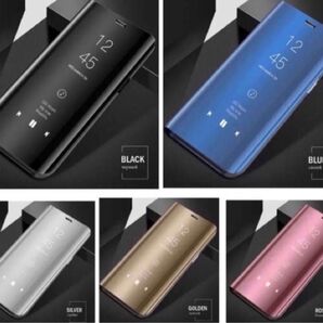 iPhone11 6.1インチ 手帳型ケース ミラーケース 光沢 鏡面 反射 鏡面加工 液晶フィルム付き スケルトン 耐衝撃