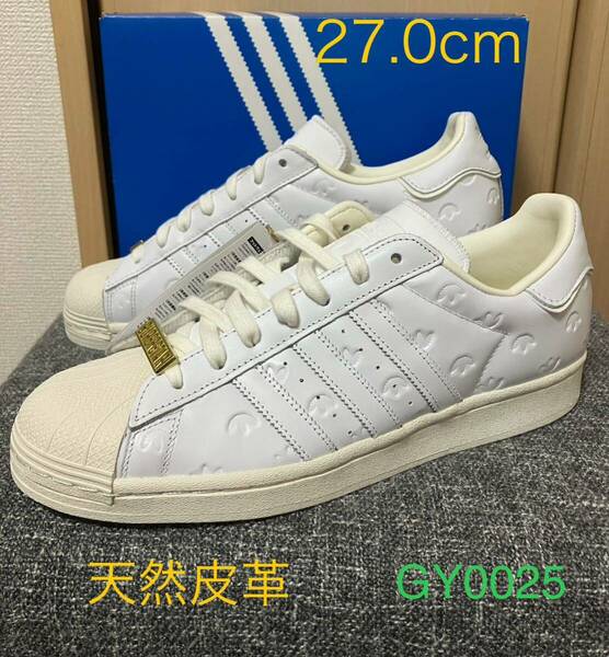 天然皮革 adidas アディダス SUPERSTAR スーパースター [GY0025]白 ホワイト US9.0 JP27.0 モノグラム トレフォイル 2022年製 正規 新品