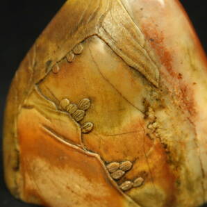 中古 書道具 (2) 印材 2つまとめて 彫刻 鶏血石 中国美術 印鑑 判子 篆刻 印章 骨董 東洋の画像8