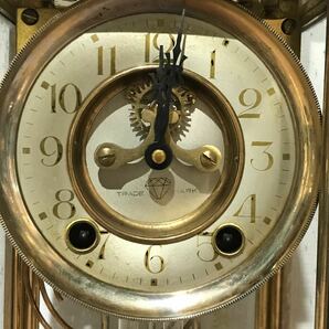 251F【中古】ダイヤ時計製造所 振り子時計 手巻き式 ゼンマイ アンティーク レトロの画像2