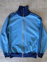 超希少 オリジナル 60s adidas ヴィンテージ ジャージ 西ドイツ製 L 水色 ヴィンテージ ATP フランスUSA 80s トラックジャケット 青 ブルー_画像1