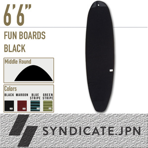 ■SYNDICATE.JPN■ニットケース 6'6 [BLACK] ファンボード・スクエアノーズ用 ラウンドノーズ／シンジケート ジャパン