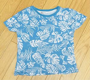 H&M エイチアンドエム　Tシャツ 120 モンステラ柄　水色