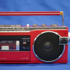 SANYO MR-U4SF (R) レッド 赤 おしゃれなテレコ FM/AMステレオ 昭和レトロ 三洋電機 ラジオカセットレコーダー 現状動作品の画像4