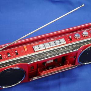 SANYO MR-U4SF (R) レッド 赤 おしゃれなテレコ FM/AMステレオ 昭和レトロ 三洋電機 ラジオカセットレコーダー 現状動作品の画像10