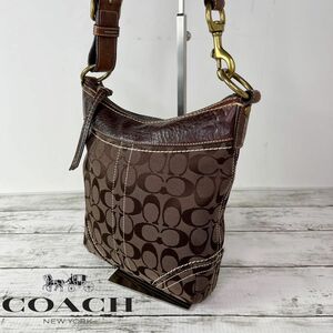 COACH コーチ シグネチャー レザー ショルダーバッグ ビンテージ J66