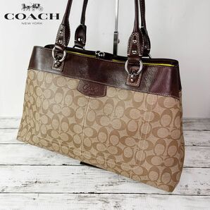 COACH コーチ シグネチャー レザー トートバッグ ハンドバッグ P34