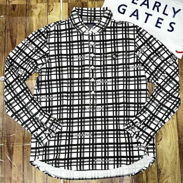 美品　パーリーゲイツ　長袖　シャツ　5 メンズ　チェック　シャツ　PEARLYGATES 