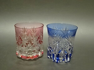 [ смешанные товары ]kagami crystal стакан красный синий 2 шт 