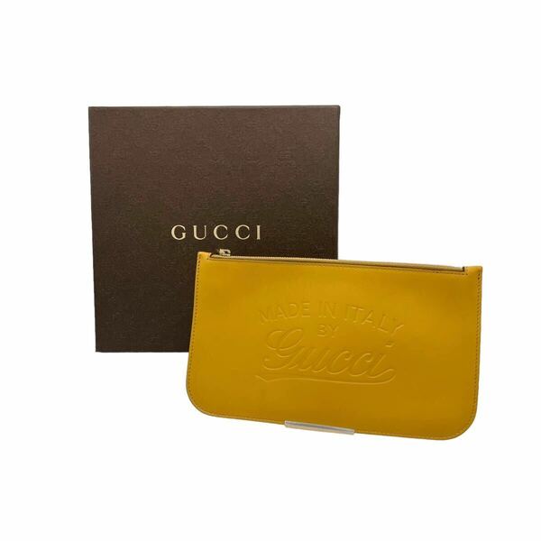 【良品】グッチ GUCCI ディアマンテ トートバッグ 付属 レザー ポーチ イエロー