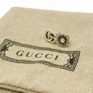 [ прекрасный товар ] Gucci GUCCIma-monto двойной G GG Logo цветок 925 серьги серебряный 