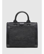 ★新品未使用/DIESEL/価格35200円★袋.タグ.カード付 ディーゼル レディース ロゴ デニム スクエア トートバック ブラック★_画像1