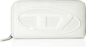 * new goods unused /DIESEL/ price 26400 jpy * tag. card attaching diesel lady's oval ti- Bick Logo long wallet white 