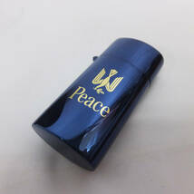 1円★希少 新品未使用 中古？セット【Peace】ピース Zippo ライターセット ブルー系 喫煙具 オイルライター★_画像6