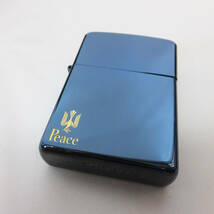 1円★希少 新品未使用 中古？セット【Peace】ピース Zippo ライターセット ブルー系 喫煙具 オイルライター★_画像3