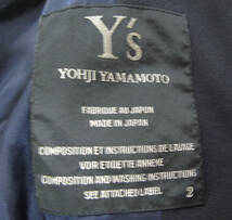 Y's Yohji Yamamoto WOOL GABARDINE JACKET DARK NAVY 2 （ ヨウジヤマモト ワイズ ウールギャバ 濃紺 変形 ジャケット 2 リミフゥ_画像8