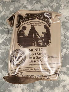 MREレーション MENU -7 2022年9月検品 米軍 ミリ飯 ミリメシ 戦闘糧食 非常食 保存食 車中泊 キャンプ サバゲ イベント お試し