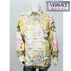 ヴェルサーチ スポーツ Versace Sports クリケット シルクシャツ サイズ50 イタリア製 MADE IN ITALY 現状品 中古品 nn0101 152