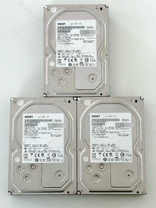 ★HGST　HVS724040ALA640　4TB　３台セット　使用時間(26866/26882/26893時間)★中古