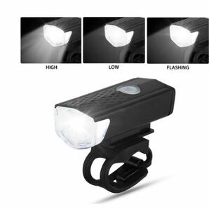送料無料 未使用品 自転車 フロントライト テールライト セット USB LED 充電 前後 ヘッド リア 安全 警告灯 背面 防水の画像4