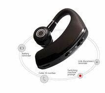 新品 送料無料 マイク付き V9 Bluetoothヘッドセット 片耳　左右兼用　イヤホン ハンズフリー 　　高品質 大容量 長時間_画像2