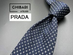 PRADA　プラダ　ドット柄　ネクタイ　3本以上送料無料　ネイビー　0403179