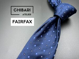 【超美品】FAIRFAX　フェアーファックス　ドット柄　ネクタイ　3本以上送料無料　ネイビー　光沢　0401241