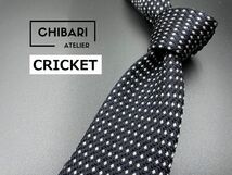 【超美品】CRICKET　クリケット　ドット柄　ネクタイ　3本以上送料無料　ブラック　0401144_画像1