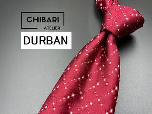 【超美品】DURBAN　ダーバン　ドット柄　ネクタイ　3本以上送料無料　ワインレッド　0305208