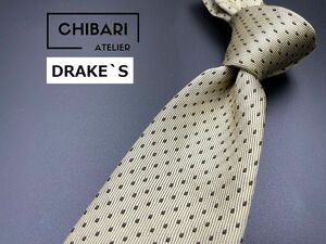 【超美品】DRAKE'S　ドレイクス　ドット柄　ネクタイ　3本以上送料無料　ブラウン　0401001