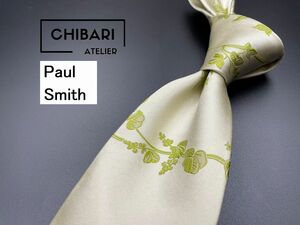 PaulSmith　ポールスミス　花柄　ネクタイ　3本以上送料無料　グレイグリーン　光沢　0401190