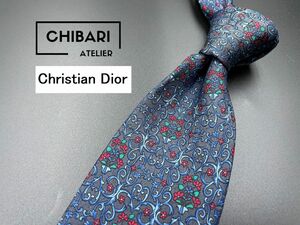 ChristianDior　ディオール　花柄　ネクタイ　3本以上送料無料　ネイビー　0401199